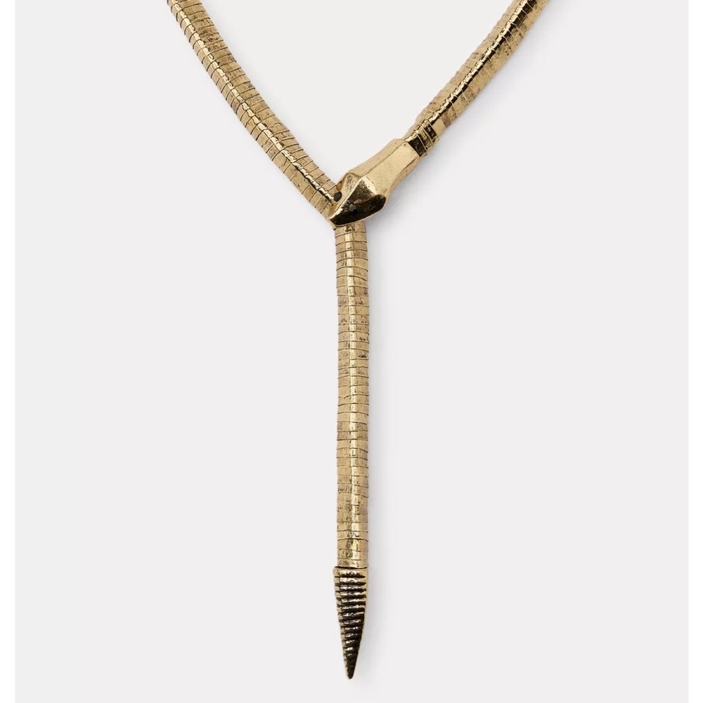 Zara Gold Snake Necklace - Picture 2 of 4